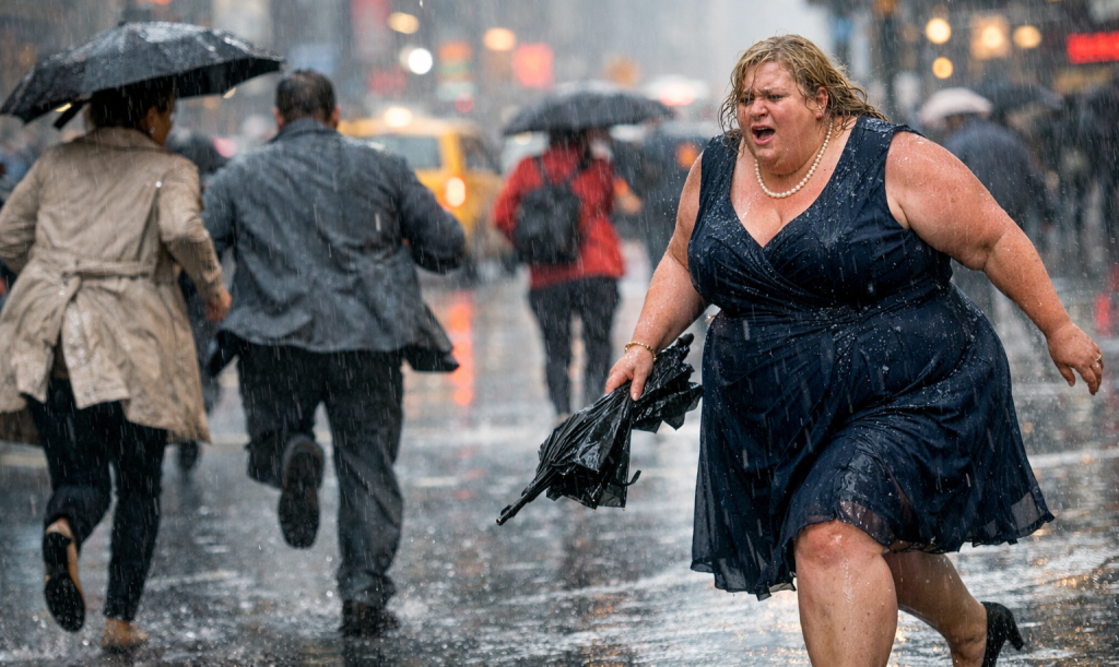 Rainy-New-York-fat-lady-running