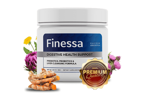 Finessa supplement container for digestive and gut health