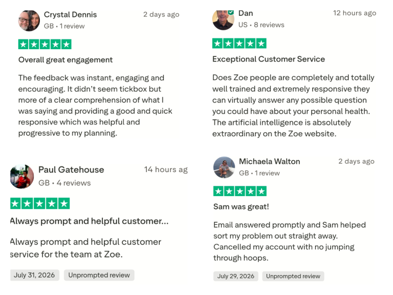 Trust pilot honest client review on ZOE